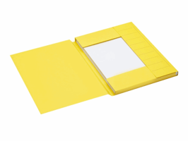 Dossiermap Secolor A4 3 kleppen 100% gerecycled karton 250 gr geel
