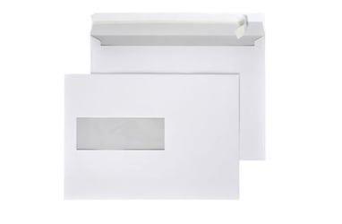 Staples Venster envelop Peel & Seal klep EA5 EA5 156 x 220 mm, 80 g/m², venster links (doos 500 stuks) artikel afbeelding