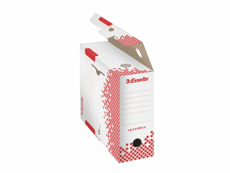 Esselte Archiefdoos Speedbox 350 x 250 x 100 mm, wit/rood (pak 25 stuks) artikel afbeelding