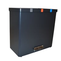 Verzamelaar voor kringloopmateriaal RecycloKick 3x34 l, aluminium zwart