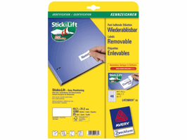 Etiket Avery L4736REV-25 45.7x21.2mm afneembaar wit 1200stuk