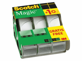 Plakband Scotch Magic 810 19mmx7.5m onzichtbaar mat 2+1 gratis + handdispenser