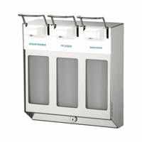 Rij-dispenser met 3 dispensers à 1000 ml roestvast staal