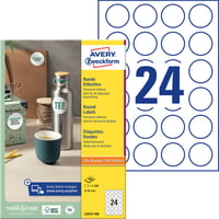 Etiket Avery Zweckform L3415 rond 40mm wit