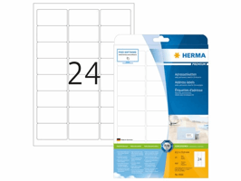 Herma Premium permanent papieretiket, 63,5 x 33,9 mm, ronde hoek, wit (pak 600 stuks)