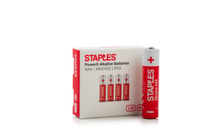 Batterij Staples AAA/LR03 1,5v/pk4