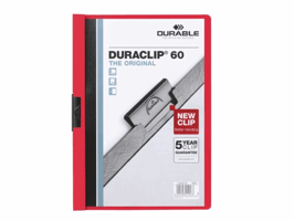 Klemmap Durable Duraclip A4 6mm 60 vellen rood