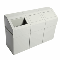 Afvalscheidingsstation, 3-delige set inhoud 50 l, b x h x d = 945x600x315 mm met 3 bakken
