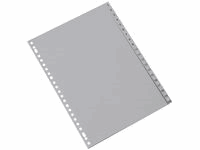 Staples Tabbladen grijs kunststof 23 rings, A4, bedrukte tabs, 1-20 (set 20 vel)