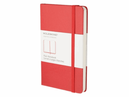 Notitieboek Moleskine pocket 90x140mm blanco hard cover rood