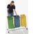 Recycling-afvalzakstandaard zonder deksel voor inhoud 3x70 l, met verrijdbare standaard staalbuis met poedercoating