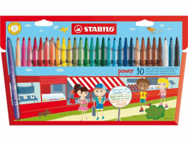 Viltstift STABILO power 280/30 assorti etui à 30 stuks