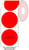 Etiket 35mm rond neon rood/rl2000