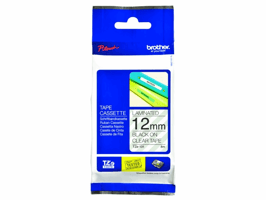 Brother TZe131 Labeltape, 12 mm x 8 m, Zwart op Transparant