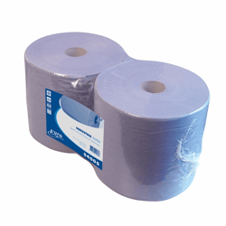 Industrierol recycled blauw geperforeerd, 2-laags 26 cm x 380 meter. artikel afbeelding