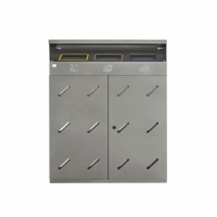 Verzamelstation voor recyclebare materialen 3-voudige inworp, inhoud 300 l ijzerglitter