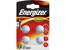 Energizer CR2032 Knoopcel Batterij, ø 20 mm, 3 V (blister 4 stuks)
