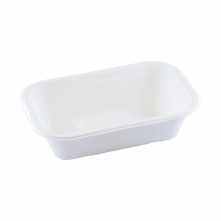 Suikerriet bakje 650ml/205x130x56mm BIO-laminated, kleur wit artikel afbeelding