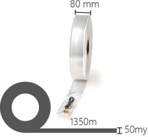 Buisfolie 80 mm x 1350 m, 50 my, transparant (10 kg)