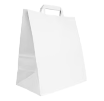 papieren draagtassen wit middel 26×17×26 cm verpakt per 400 Stuks model blanco wit