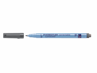 VILTSTIFT STAEDTLER OHP LUMO F 305 CORRECTABLE ZW artikel afbeelding