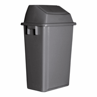 Robuuste verzamelbak voor recyclebaar materiaal met deksel inhoud 80 l, plat deksel (Breedte: 460 mm; Dekselkleur: grijs; Diepte: 320 mm; Hoogte: 985 mm; Kleur afvalbak: grijs; Uitrusting: met deksel; Uitvoering inworp: tuimeldeksel)