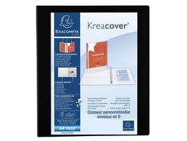 Exacompta Kreacover Ringband A4+, PP, Ringcapaciteit 25 mm, 4-rings, Zwart