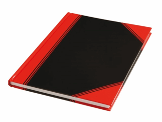 NOTITIEBOEK NEUTRAAL A4 LIJN 60GR ROOD/ZWART artikel afbeelding