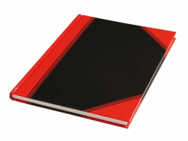 Notitieboek zwart/rood A5 lijn 70gr 96vel