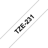 Brother TZe231 Labeltape, 12 mm x 8 m, Zwart op Wit