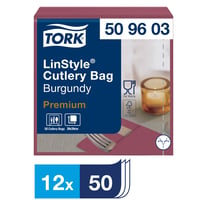 Servetten Tork 509603 LinStyle Pochette donkerrood burgundy 19.5x9.8cm 50stuks