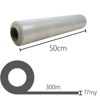 Handwikkelfolie 50cm x 300m x 17my Transparant