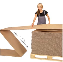 Eindloos karton 150x150mm geplooid, bruin, BC-Golf 7mm [Pallet]