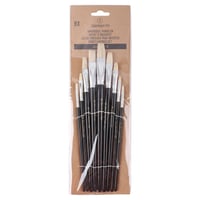 Copenhagen Pro Universeel penselen Set, mt 0 tm 16, Wit Chinees varkenshaar, FSC zwart gelakte houten steel 9 delig