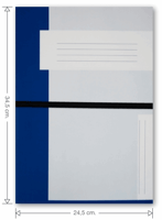 Trias dossiermap met elastiek - Folio. Buitenmap hoogte 34,5cm, vulcapaciteit 6cm, 400 grams karton, kleur donkerblauw