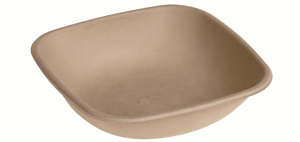 Suikerriet bowl vierkant 500ml/17x17x4cm, kleur bruin