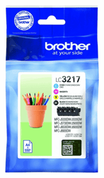 Inktcartridge Brother LC-3217 zwart + 3 kleuren artikel afbeelding