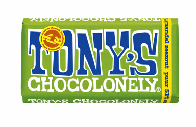 TONY'S CHOCOLONELY PUUR AMANDEL ZEEZOUT 180GR artikel afbeelding