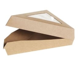 Kraft/PLA taartpunt doosje + venster 167x129x45mm