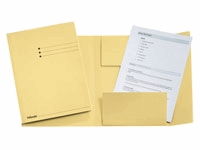 Dossiermap Esselte folio 3 kleppen manilla 275gr geel
