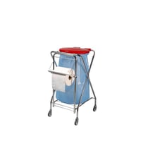 Hygiënische afvalzakstandaard voor inhoud 120 l, bevestigingsframe rond rood, hoogte 1020 mm