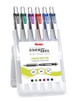 Gelschrijver Pentel Energel BL77 0.4mm etui à 6 kleuren