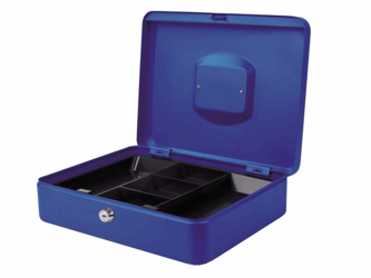 GELDKIST PAVO 300X240X90MM BLAUW artikel afbeelding