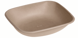 Suikerriet bowl rechthoek 600ml/19,5x17x4cm, kleur bruin