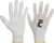 Gebreide naadloze nylon handschoenen met dunne PU laag in de handpalm en op de vingers en elastische manchet. artikel afbeelding