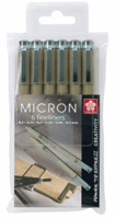 Fineliner Sakura pigma micron set 6stuks zwart