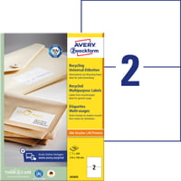 Etiket Avery Zweckform LR3655 210x148mm A5 recycled wit 200stuks