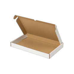 Brievenbusdoos Fefco 0427 305x215x25mm, kleur wit/bruin, dikte E-Golf 1,5mm.