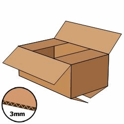 Kartonnen doos 500x300x200 mm, bruin, enkelgolf 3 mm, Fefco 0201 [Pallet] artikel afbeelding