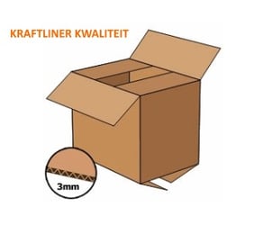 Kartonnen doos 305x220x250 mm,Kraftliner, bruin, enkelgolf 3 mm, Fefco 0201, A4 artikel afbeelding